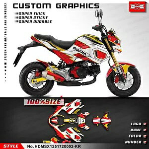 �|�P�b�g�o�C�N �O���t�B�b�N�X�L�b�g �S���f�J�[���L�b�g Grom & MSX 125 2017-2020 DIY�p Pocket bike Graphics Kit Adhesive Decals Kit for Grom & MSX 125 2017-2020 DIY