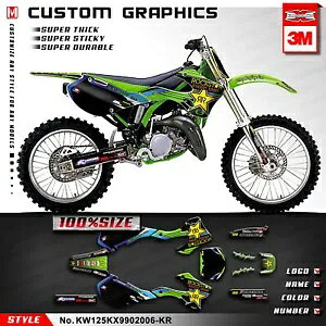 [VOOtBbNXI[goCfJ[ KX125 KX250 1999 2000 2001 2002 X^CύX Racing Graphics Motorcycle Decals for KX125 KX250 1999 2000 2001 2002 Restyled