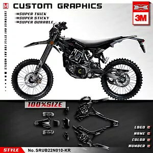 Dirt eBike �t���r�j�[���X�e�b�J�[ �f�J�[�� �O���t�B�b�N�L�b�g Sur-Ron Ultra Bee �u���b�N�p Dirt eBike Full Vinyl Sticker Decal Graphics Kit for Sur-Ron Ultra Bee Black �y���s�A���i�z