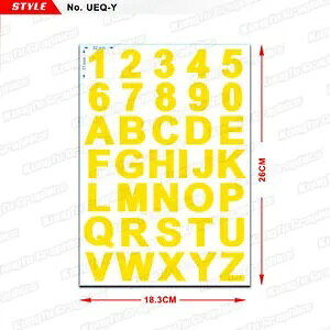 Ȑ̃At@xbg̃XebJ[V[g  ] ATV Nbh }`J[p Small Number Letter Alphabet Sticker Sheet for Car Bicycle ATV Quad Multi Colors