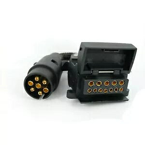 g[[A_v^[vO - 7sی^IXvO - 12sXtbgLo Trailer Adaptor Plug - 7 Pin round Male Plug to 12 Pin Female flat Caravan Car