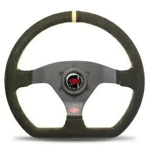 SAAS XeAO zC[ XG[h [VO 12.6"/320mm CWP[^[ Eh Obv CG[ Xeb` SAAS Steering Wheel Suede Racing 12.6"/320mm Indicator Rounded Grip Yellw Stitch