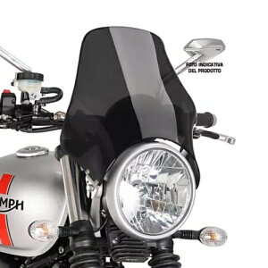 PUIG ���j�o�[�T�� �l�C�L�b�h �X�N���[�� �g���C�A���t �X���N�X�g�� 1200 R 2016 - 2021 �_�[�N�X���[�N�p PUIG UNIVERSAL NAKED SCREEN FOR TRIUMPH THRUXTON 1200 R 2016 - 2021 DARK SMOKE �y���s�A���i�z