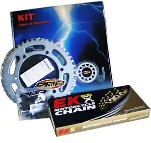 PBR/EK `F[ & ԃLbg 520 sb` KAWASAKI KLR 650 1990 - 2011- PBR / EK CHAIN & TEETH WHEELS KIT 520 PITCH FOR KAWASAKI KLR 650 1990 - 2011-
