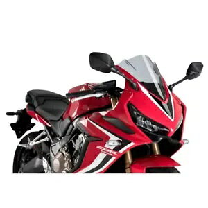 �t�����g�K���X Z-���[�V���O Puig �z���_ CBR 650 R 2019 - 2023 �X���[�N�O���[ 3568H- WINDSHIELD Z-RACING PUIG FOR HONDA CBR 650 R 2019 - 2023 SMOKE GREY 3568H- �y���s�A���i�z