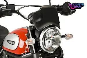PUIG �t�����g�p�l�� DUCATI �X�N�����u���[ �A�C�R��/�t�� 2016 �}�b�g�u���b�N- PUIG FRONT PANEL DUCATI SCRAMBLER ICON/FULL 2016 MATTE BLACK- �y���s�A���i�z