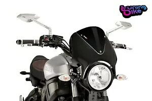 PUIG XN[ g }n XSR900 2021 ubNJ[{ PUIG SCREEN RETRO YAMAHA XSR900 2021 BLACK-CARBON