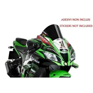 PUIG R-[T[ XN[ JTL ZX-10R 1000 KRT vJ 2018 - 2020 ubN 9849N PUIG R-RACER SCREEN FOR KAWASAKI ZX-10R 1000 KRT REPLICA 2018 - 2020 BLACK 9849N