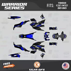 ヤマハ FZ-07 MT-07 (2021-2023) ウォリアー用グラフィックスキット - ブルー Graphics Kit for YAMAHA FZ-07 MT-07 (2021-2023) Warrior - Blue