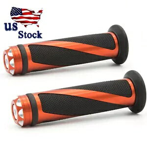 I[goCIW]ԃnhObvԃnho[nho[S1xyA Motorcycle Orange Bicycle Hand Grip Autobike Handlebar Handle Bar Rubber 1xPair