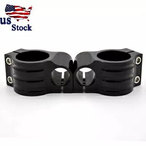 CNC ubN I[goC 55MM pNbv nho[ Nv }Eg uPbg CNC Black Motorcycle 55MM Replacement Clip on Handle Bars Clamps Mount Bracket
