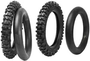 60/100-14 C` tg + 80/100-12 C` A ^C & `[u sbg _[g oCN CRF70 TTR110 KX65 60/100-14" Front + 80/100-12" Rear Tyre & Tube Pit Dirt Bike CRF70 TTR110 KX65