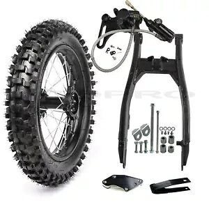 90/100- 14 C` obN zC[  ^C + A XCOA[ sbg _[g oCN 125cc 140cc 90/100- 14" Inch Back Wheel Rim Tyre + Rear Swingarm Pit Dirt Bike 125cc 140cc