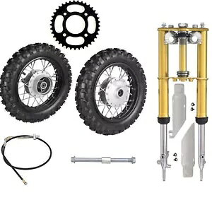 10 "tgAzC[Lbg + tgtH[N 2.50-10 ^C_[goCN SSR CRF50 PW50 TTR50 10" Front Rear Wheel Kit+Front Fork 2.50-10 Tyre Dirt Bike SSR CRF50 PW50 TTR50