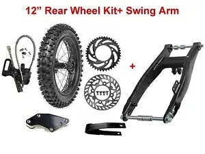 12C` _[goCN A XCOA[ zC[ 80/100-12 ^C  fBXN CRF50 110 125cc Atomic 12" Dirt Bike Rear Swingarm Wheel 80/100-12 Tyre Rim Disc CRF50 110 125cc Atomik
