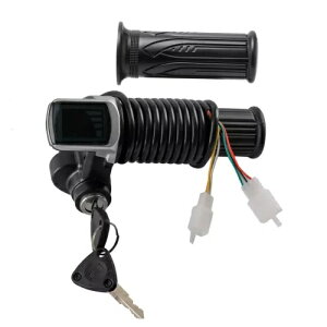 48V XbgObvƃL[XCb`dCWP[^ E-oCNXN[^[I[goCp 48V Throttle Grips with Key Switch Power indicator For E-Bike Scooter Motorcycle