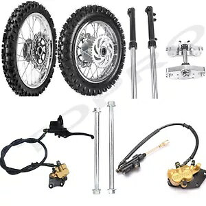 tgtH[N + 60/100-14 80/100-12 zC[^C_[goCN CRF50 Atomic 125 Front Forks + 60/100-14 80/100-12 Wheel Tyre Rim For Dirt Bike CRF50 Atomik 125