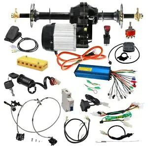 860 ~[gAANXLbgS[J[gNbh 36V 1000 bgdC[^[ DIY p[c 860mm Rear Axle Kit Go kart Quad 36V 1000W Electric Differential Motor DIY Parts