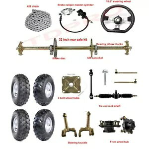 810mm ATV S[J[g AANXLbg + 8 C`zC[ + XeAOLbg DIY p[c StJ[g 810mm ATV Go Kart Rear Axle Kit + 8" Wheels + Steering Kit DIY Parts Golf Cart