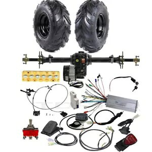 ���A�A�N�X���L�b�g�z�C�[�� 48V 1000W �d�C�������[�^�[ �S�[�J�[�g�o�M�[ ATV �p Rear Axle Kit Wheels 48V 1000W Electric Differential Motor for Go kart Buggy ATV �y���s�A���i�z