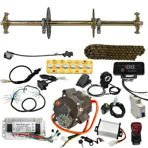 810mm AANXLbg + 72V 1000W gN[^[ DIY LbgdS[J[gJ[g 810mm Rear Axle Kit + 72V 1000W High Torque Motor DIY Kit Electric Go Kart Cart