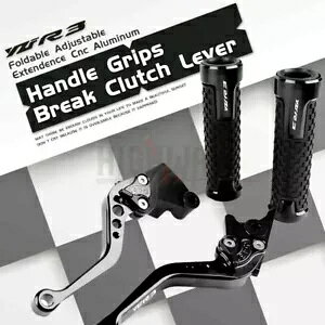 ���}�n YZF R3 R25 2015-2019 �����\�ȃu���[�L�N���b�`���o�[ CNC �n���h���O���b�v for YAMAHA YZF R3 R25 2015-2019 Adjustable Brake Clutch Levers CNC Handle Grips �y���s�A���i�z