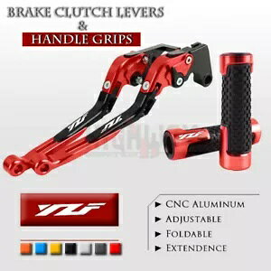 \Ȑ܂肽݃u[LNb`o[nhObvZbg }n YZF R1 09-14p Adjustable Folding Brake Clutch Levers Handle Grips Set for YAMAHA YZF R1 09-14