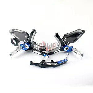 BMW S1000RR 19-22 �J�[�{�����A�Z�b�g �t�b�g���X�g �t�b�g���A�Z�b�g �u���[�A���~�j�E���ɓK�� fit BMW S1000RR 19-22 Carbon Rear Set Footrests Foot Rearset Blue Aluminum �y���s�A���i�z