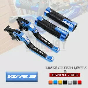 nhObvt܂肽݃u[LNb`o[ }n YZF R3 R25 2015-2019p Folding Brake Clutch Levers with Handle Grips for YAMAHA YZF R3 R25 2015-2019