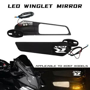 I[goC LED ^obN~[EBObg~[XYL GSXR600 750 1000 Motorcycle LED Larger Wing Rearview Winglets Mirrors For SUZUKI GSXR600 750 1000