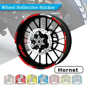 �z�C�[���X�e�b�J�[���˃X�g���C�v�����f�J�[���e�[�v�z���_�z�[�l�b�g 599 600 CB600 Wheel Sticker Reflective Stripe Rim decal Tape FOR HONDA Hornet 599 600 CB600 �y���s�A���i�z
