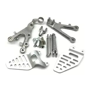 �I�[�g�o�C�t�����g���C�_�[�t�b�g�y�O�u���P�b�g���}�n YZF R6 2006-2017 �V���o�[ Motorcycle Front Rider Foot Pegs Bracket Fit For Yamaha YZF R6 2006-2017 Silver �y���s�A���i�z
