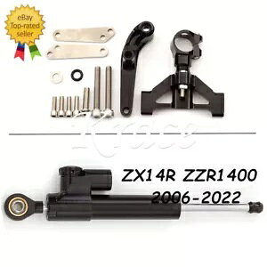 Kawasaki Ninja ZX14R ZZR1400 2006-2022 CNC XeAO_p[}EguPbgLbg For Kawasaki Ninja ZX14R ZZR1400 2006-2022 CNC Steering Damper Mount Bracket Kit