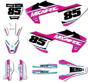 カスタムグラフィックキットは、Husqvarna TC 85 2018 - 2024 リッピングピンクデカールステッカーに適合します。 Custom graphic kit fits Husqvarna TC 85 2018 - 2024 Ripped Pink decals stickers