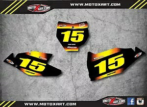 KTM SXF SX 125 250 450 / 2016 に適合する SUNRISE STYLE カスタムナンバープレートグラフィック SUNRISE STYLE custom number plate graphics to fit KTM SXF SX 125 250 450 / 2016
