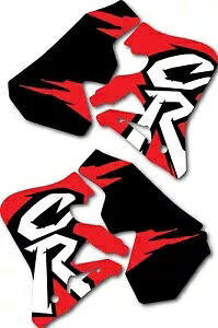 z_ CR 125 WG[^[^NVEhXebJ[ugbNvX^CX[c 1995 1996 1997 Honda CR 125 Radiator tank shroud stickers "Track" style suits 1995 1996 1997