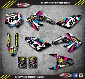 �J�X�^���O���t�B�b�N�A�t���L�b�g�z���_ CRF 70 2003 - 2011 RUSH �X�^�C���X�e�b�J�[ Custom Graphics, Full Kit For Honda CRF 70 2003 - 2011 RUSH Style Stickers
