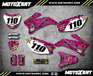 tJX^OtBbNLbg sN^X^C }n TTR 110 SNfJ[ Full Custom Graphic Kit PINK METAL STYLE Yamaha TTR 110 All years decals
