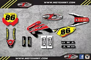 �J�X�^���O���t�B�b�N�A�z���_ CRF 70 �p�t���L�b�g - 2003 - 2011 PYRO �X�^�C���X�e�b�J�[ Custom graphics, full kit for Honda CRF 70 - 2003 - 2011 PYRO style stickers