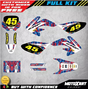 �J�X�^���O���t�B�b�N�t���L�b�g�z���_ CRF 70 2003 - 2020 �z�[�N�X�^�C���X�e�b�J�[ Custom Graphics Full Kit For Honda CRF 70 2003 - 2020 HAWK Style Stickers