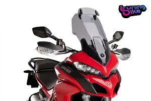 PUIG �c�[�����O�f�B�X�N �o�C�U�[�t�� �h�D�J�e�B �����e�B�X�g���[�_ 1200 2017 �X���[�N�O���[- PUIG TOURING DISC WITH VISOR FOR DUCATI MULTISTRADA 1200 2017 SMOKE GRAY- �y���s�A���i�z