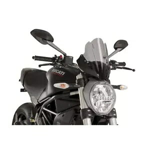 PUIG �X�|�[�c�X�N���[�� �h�D�J�e�B �����X�^�[ 1200/S 2017 - 2021 �_�[�N�X���[�N 8900F PUIG SPORT SCREEN FOR DUCATI MONSTER 1200/S 2017 - 2021 DARK SMOKE 8900F �y���s�A���i�z
