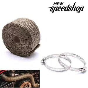 10m �`�^���n��o�C�N�r�C�w�b�_�[�p�C�v�q�[�g�V�[���h���b�v 10m Titanium Lava Motorcycle Exhaust Header Pipe Heat Shield Wrap �y���s�A���i�z