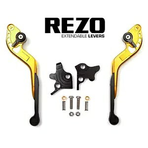 Rezo �g���\�ȃS�[���h�I�[�g�o�C���o�[�Z�b�g �z���_ VFR 800 F 1998-2001�p Rezo Extendable Gold Motorcycle Lever Set for Honda VFR 800 F 1998-2001 �y���s�A���i�z