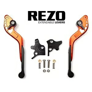 Rezo 拡張可能なオレンジオートバイレバーセット スズキ GSX 1250 F 2010-2016用 Rezo Extendable Orange Motorcycle Lever Set for Suzuki GSX 1250 F 2010-2016