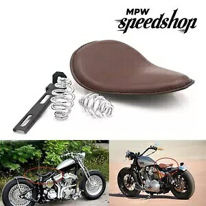 I[goC uE \ X U[ V[g & XvO JX^ n[[ {o[ `bp[ Motorcycle Brown Solo Slim Leather Seat & Springs Custom Harley Bobber chopper