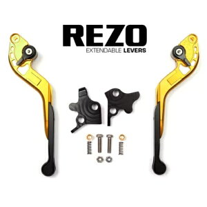 Rezo �g���\�ȃS�[���h�I�[�g�o�C���o�[�Z�b�g �X�Y�L SV 1000 N 2003-2007�p Rezo Extendable Gold Motorcycle Lever Set for Suzuki SV 1000 N 2003-2007 �y���s�A���i�z