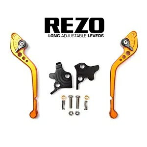 Rezo �����O �I�����W �I�[�g�o�C ���o�[ �Z�b�g �z���_ CBF 600 N 2008-2013�p Rezo Long Orange Motorcycle Lever Set for Honda CBF 600 N 2008-2013 �y���s�A���i�z