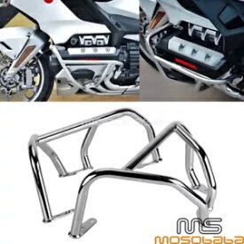 2 個クロームエンジンガードクラッシュバーキットホンダゴールドウィング GL1800 F6C 2018-2021 2pcs Chrome Engine Guard Crash Bar Kit For Honda GOLDWING GL1800 F6C 2018-2021