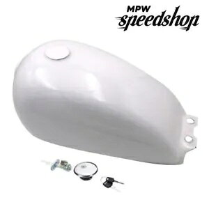 zCgI[goCJtF[T[RKX^N 9L/2 KXYL GN 125 94-01 White Motorcycle Cafe Racer Fuel Gas Tank 9L / 2 Gallons for Suzuki GN 125 94-01